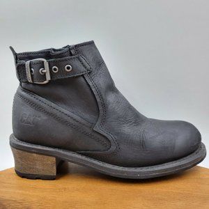 CAT Caterpillar Pamela Black Nubuck Leather Waterproof Ankle Boot Women's 8.5